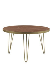 Buttercup Farm Dark Gold Round Dining Table - Solid Mango Wood - L120 X W120 X H76 Cm