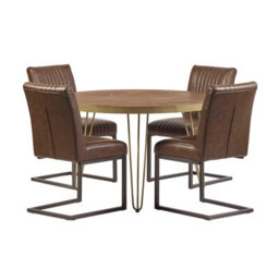 Buttercup Farm Dark Gold Round Dining Table - Solid Mango Wood - L120 X W120 X H76 Cm - thumbnail 5
