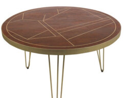 Buttercup Farm Dark Gold Round Dining Table - Solid Mango Wood - L120 X W120 X H76 Cm - thumbnail 4