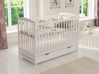 Love For Sleep Jacob Cot Bed 120X60Cm With Drawer & Microfiber Quilted Mattress - image 1