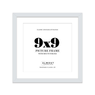 "9X9"" Light Grey Picture Frame - 9X9"" Square Frame With 8X8"" Mount For 9X9""/8X8"" Pictures Moderrn Style Thin Edge, 1 Pack" - image 1