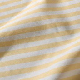 Ohs Stripe Frill Voile Net Curtain Pair Window Panels Slot Top Set - Lemon - thumbnail 6