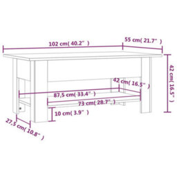 Vidaxl Coffee Table Grey Sonoma 102X55X42 Cm Engineered Wood - thumbnail 7