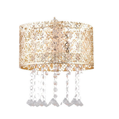 First Choice Lighting Gold Cut Out Jewelled Easy Fit Light Shade - image 1