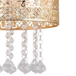 First Choice Lighting Gold Cut Out Jewelled Easy Fit Light Shade - thumbnail 5