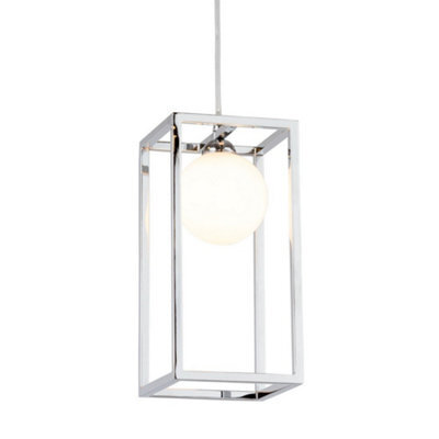Luminosa Lighting Luminosa Industrial And Retro Hanging Pendant Chrome 1 Light  With Glass Shade, G9 - image 1