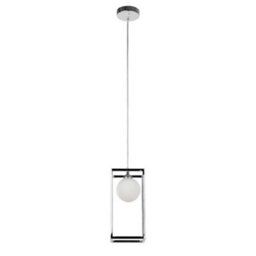 Luminosa Lighting Luminosa Industrial And Retro Hanging Pendant Chrome 1 Light  With Glass Shade, G9 - thumbnail 5
