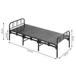 Thehotsale Single Black Guest Folding Metal Bed Frame, 89Cm(W) X 194Cm(D) X 80.6Cm(H) - thumbnail 8