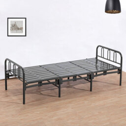 Thehotsale Single Black Guest Folding Metal Bed Frame, 89Cm(W) X 194Cm(D) X 80.6Cm(H) - thumbnail 2