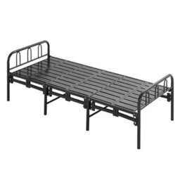 Thehotsale Single Black Guest Folding Metal Bed Frame, 89Cm(W) X 194Cm(D) X 80.6Cm(H) - thumbnail 3
