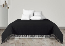 Ehc Waffle Cotton Woven King Size Sofa Throw 3 Seater Sofa/ Chair/ Double Bed, 228 X 254 Cm, Black - thumbnail 4