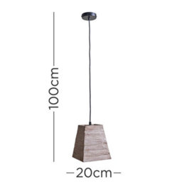 Valuelights Bodhi Modern Natural Rustic Wood Square Ceiling Light Shade - Includes 4W Led Filament Bulb 2700K Warm White - thumbnail 5