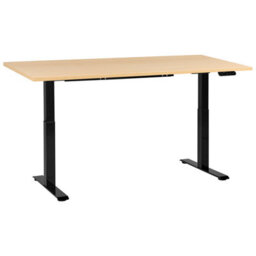 Beliani Electric Adjustable Standing Desk Destines 180 Cm 72 Cm Black/ Light Brown