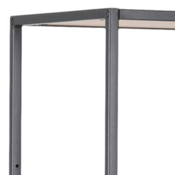 Furniture To Go Seaford Black Metal Large Asymmetrical Bookcase With 5 Oak Shelves - thumbnail 6