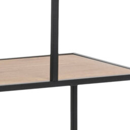 Furniture To Go Seaford Black Metal Large Asymmetrical Bookcase With 5 Oak Shelves - thumbnail 7