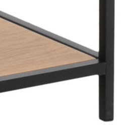 Furniture To Go Seaford Black Metal Large Asymmetrical Bookcase With 5 Oak Shelves - thumbnail 9
