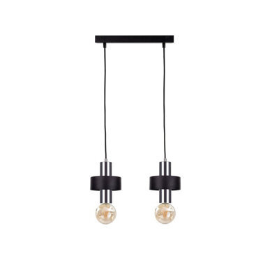 Luminosa Lighting Luminosa Unica Bar Pendant Ceiling Light Black, Silver, 50Cm, 2X E27