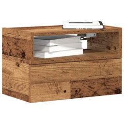 Berkfield Wall-Mounted Bedside Cabinets 2 Pcs Old Wood 45X26X28.5 Cm - thumbnail 1