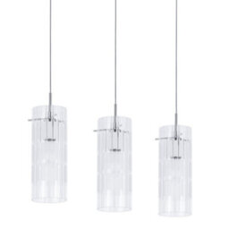 Luminosa Lighting Luminosa Modern Hanging Pendant Chrome 3 Light  With Clear Shade, E27 - thumbnail 1