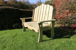 Churnet Valley Garden Furniture Ltd Alton Manor Wooden Bench Garden Seat - L70 X W150 X H100 Cm - Partially Assembled - thumbnail 6
