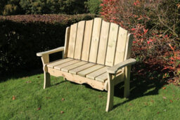 Churnet Valley Garden Furniture Ltd Alton Manor Wooden Bench Garden Seat - L70 X W150 X H100 Cm - Partially Assembled - thumbnail 3