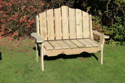 Churnet Valley Garden Furniture Ltd Alton Manor Wooden Bench Garden Seat - L70 X W150 X H100 Cm - Partially Assembled - thumbnail 1