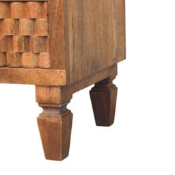 Artisan Furniture Solid Wood Arno Bedside In Golden Teak, 2-Drawers, 1 Shelf, Brown - thumbnail 8