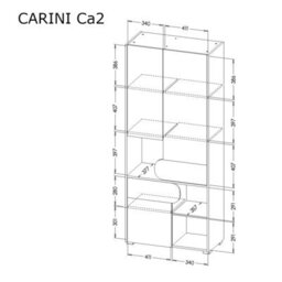 Arte Carini Modern Tall Storage Cabinet In White Matt, Grey & Oak Nash - W800mm X H1900mm X D380mm - thumbnail 3