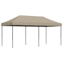 Walplus Foldable Party Tent Garden Gazebo Canopy Pop-Up Taupe 580X292X315 Cm - thumbnail 2