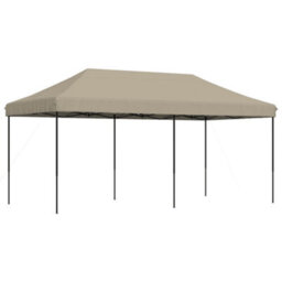 Walplus Foldable Party Tent Garden Gazebo Canopy Pop-Up Taupe 580X292X315 Cm - thumbnail 5