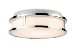 Luminosa Lighting Luminosa Adelaide Bathroom Cylindrical Led Flush Ceiling Fitting Chrome With Opal White Glass Ip44