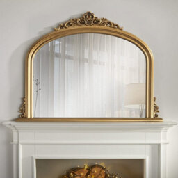 The Online Mirror Shop Overmantle Mirror Richmond Arched Shape With Antique Gold Frame-H 91Cm X W 122Cmx D 5Cm For Hanging In The Living Room Or Bedroom - thumbnail 2