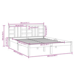 Berkfield Bed Frame Honey Brown Solid Wood 200X200 Cm - thumbnail 6