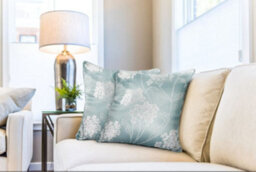 English Garden Cushion Cover In Duck Egg - thumbnail 2