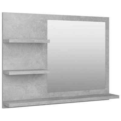 Vidaxl Bathroom Mirror Concrete Grey 60X10.5X45 Cm Engineered Wood - image 1