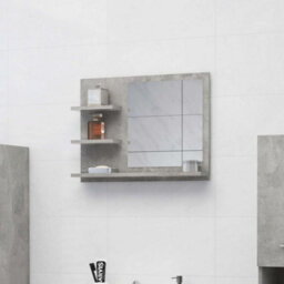 Vidaxl Bathroom Mirror Concrete Grey 60X10.5X45 Cm Engineered Wood - thumbnail 2