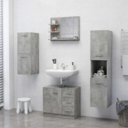 Vidaxl Bathroom Mirror Concrete Grey 60X10.5X45 Cm Engineered Wood - thumbnail 6