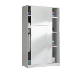 Direct Furniture Suppliers Ltd Top White 2 Door Large Modern Sliding Bedroom Wardrobe - H: 200Cm X W: 120Cm X D: 50Cm - thumbnail 5
