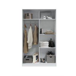 Direct Furniture Suppliers Ltd Top White 2 Door Large Modern Sliding Bedroom Wardrobe - H: 200Cm X W: 120Cm X D: 50Cm - thumbnail 7
