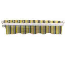 Sundaze 2.5 X 2M Manual Awning Retractable Garden Patio Canopy Sun Shade Shelter With Fittings And Crank Handle Yellow-Stripe - thumbnail 5