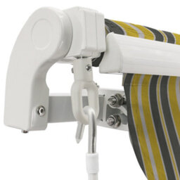 Sundaze 2.5 X 2M Manual Awning Retractable Garden Patio Canopy Sun Shade Shelter With Fittings And Crank Handle Yellow-Stripe - thumbnail 6