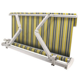 Sundaze 2.5 X 2M Manual Awning Retractable Garden Patio Canopy Sun Shade Shelter With Fittings And Crank Handle Yellow-Stripe - thumbnail 7