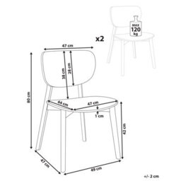Beliani Set Of 2 Dining Chairs Overly Wood Light Brown - thumbnail 3