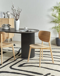 Beliani Set Of 2 Dining Chairs Overly Wood Light Brown - thumbnail 2