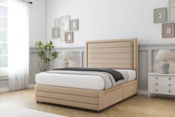 "Sloomy Ashford Pebble Plush Divan Bed Set No Drawers - 54"" Floor Standing  & 12"" Footboard 4' Small Double" - thumbnail 2