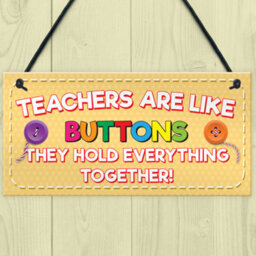 Red Ocean Teachers Like Buttons Thank You Gift Nursery Hanging Plaque Tutor Present Sign - thumbnail 2