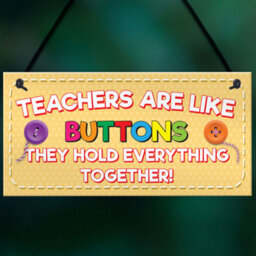 Red Ocean Teachers Like Buttons Thank You Gift Nursery Hanging Plaque Tutor Present Sign - thumbnail 5