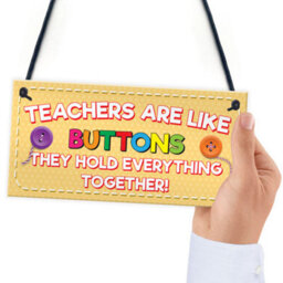 Red Ocean Teachers Like Buttons Thank You Gift Nursery Hanging Plaque Tutor Present Sign - thumbnail 6