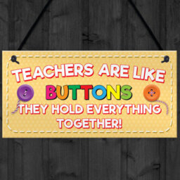 Red Ocean Teachers Like Buttons Thank You Gift Nursery Hanging Plaque Tutor Present Sign - thumbnail 4