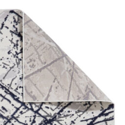 Blue Silver Abstract Marble Metallic Rug, 11mm Thick Stain-Resistant Rug, Modern Rug For Dining Room-120Cm X 170Cm - thumbnail 3